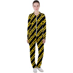 Warning Colors Yellow And Black - Police No Entrance 2 Casual Jacket And Pants Set by DinzDas