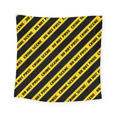 Warning Colors Yellow And Black - Police No Entrance 2 Square Tapestry (small) by DinzDas