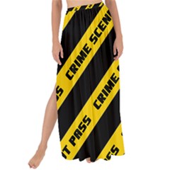 Warning Colors Yellow And Black - Police No Entrance 2 Maxi Chiffon Tie-up Sarong by DinzDas