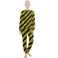 Warning Colors Yellow And Black - Police No Entrance 2 Women s Lounge Set by DinzDas