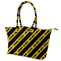 Warning Colors Yellow And Black - Police No Entrance 2 Canvas Shoulder Bag by DinzDas