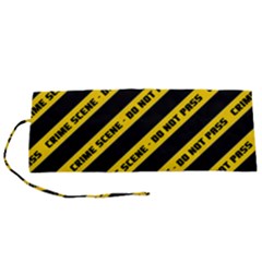 Warning Colors Yellow And Black - Police No Entrance 2 Roll Up Canvas Pencil Holder (s) by DinzDas