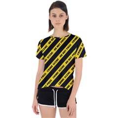 Warning Colors Yellow And Black - Police No Entrance 2 Open Back Sport Tee by DinzDas