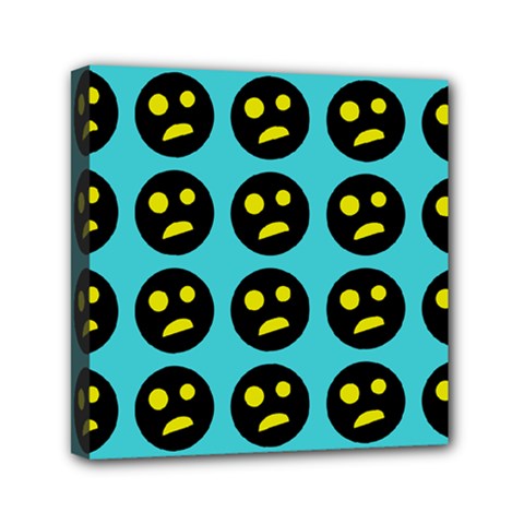 005 - Ugly Smiley With Horror Face - Scary Smiley Mini Canvas 6  X 6  (stretched) by DinzDas