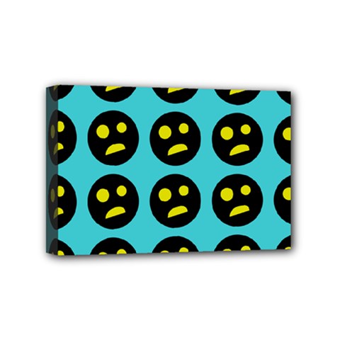 005 - Ugly Smiley With Horror Face - Scary Smiley Mini Canvas 6  X 4  (stretched) by DinzDas