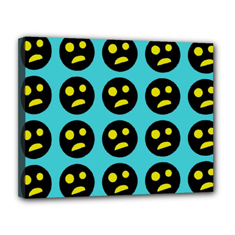 005 - Ugly Smiley With Horror Face - Scary Smiley Canvas 14  X 11  (stretched) by DinzDas