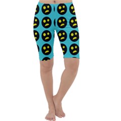 005 - Ugly Smiley With Horror Face - Scary Smiley Cropped Leggings  by DinzDas