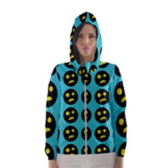 005 - Ugly Smiley With Horror Face - Scary Smiley Women s Hooded Windbreaker