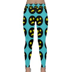 005 - Ugly Smiley With Horror Face - Scary Smiley Classic Yoga Leggings by DinzDas