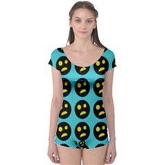 005 - Ugly Smiley With Horror Face - Scary Smiley Boyleg Leotard  by DinzDas