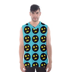 005 - Ugly Smiley With Horror Face - Scary Smiley Men s Basketball Tank Top by DinzDas