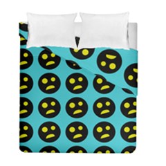 005 - Ugly Smiley With Horror Face - Scary Smiley Duvet Cover Double Side (full/ Double Size) by DinzDas