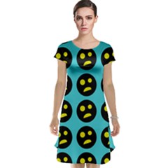 005 - Ugly Smiley With Horror Face - Scary Smiley Cap Sleeve Nightdress by DinzDas