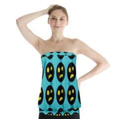 005 - Ugly Smiley With Horror Face - Scary Smiley Strapless Top by DinzDas