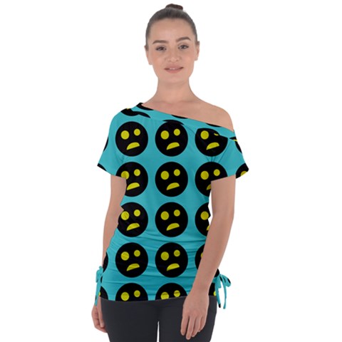 005 - Ugly Smiley With Horror Face - Scary Smiley Tie-up Tee by DinzDas