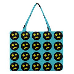 005 - Ugly Smiley With Horror Face - Scary Smiley Medium Tote Bag by DinzDas