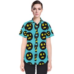 005 - Ugly Smiley With Horror Face - Scary Smiley Women s Short Sleeve Shirt