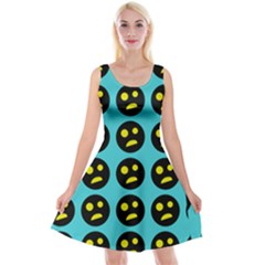 005 - Ugly Smiley With Horror Face - Scary Smiley Reversible Velvet Sleeveless Dress by DinzDas