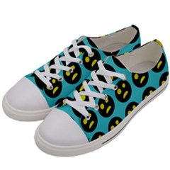 005 - Ugly Smiley With Horror Face - Scary Smiley Women s Low Top Canvas Sneakers by DinzDas