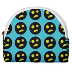 005 - Ugly Smiley With Horror Face - Scary Smiley Horseshoe Style Canvas Pouch by DinzDas