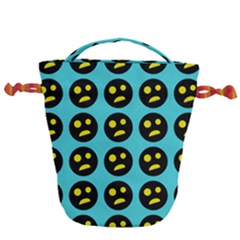 005 - Ugly Smiley With Horror Face - Scary Smiley Drawstring Bucket Bag by DinzDas