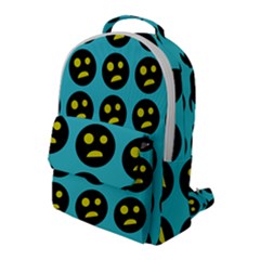005 - Ugly Smiley With Horror Face - Scary Smiley Flap Pocket Backpack (large) by DinzDas