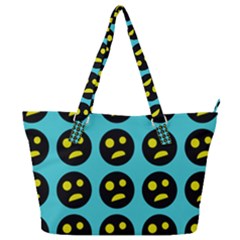 005 - Ugly Smiley With Horror Face - Scary Smiley Full Print Shoulder Bag by DinzDas