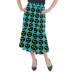 005 - Ugly Smiley With Horror Face - Scary Smiley Midi Mermaid Skirt by DinzDas