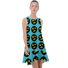 005 - Ugly Smiley With Horror Face - Scary Smiley Frill Swing Dress by DinzDas