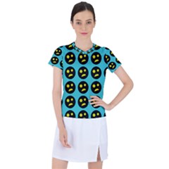 005 - Ugly Smiley With Horror Face - Scary Smiley Women s Sports Top by DinzDas