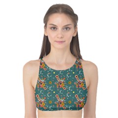 006 - Funky Oldschool 70s Wallpaper - Exploding Circles Tank Bikini Top by DinzDas