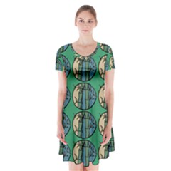Bamboo Trees - The Asian Forest - Woods Of Asia Short Sleeve V-neck Flare Dress by DinzDas