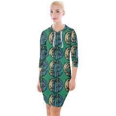 Bamboo Trees - The Asian Forest - Woods Of Asia Quarter Sleeve Hood Bodycon Dress by DinzDas