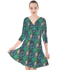 Bamboo Trees - The Asian Forest - Woods Of Asia Quarter Sleeve Front Wrap Dress by DinzDas