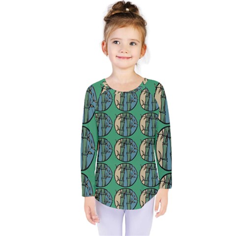 Bamboo Trees - The Asian Forest - Woods Of Asia Kids  Long Sleeve Tee by DinzDas