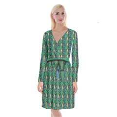 Bamboo Trees - The Asian Forest - Woods Of Asia Long Sleeve Velvet Front Wrap Dress