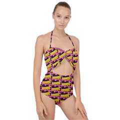 Haha - Nelson Pointing Finger At People - Funny Laugh Scallop Top Cut Out Swimsuit by DinzDas