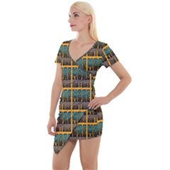 More Nature - Nature Is Important For Humans - Save Nature Short Sleeve Asymmetric Mini Dress