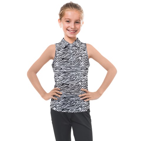 Zebra Pattern - Zebras And Horses - African Animals Kids  Sleeveless Polo Tee by DinzDas