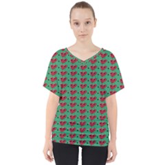 Evil Heart Graffiti Pattern V-neck Dolman Drape Top by DinzDas