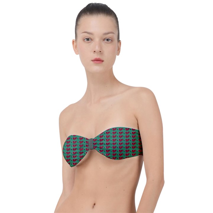 Evil Heart Graffiti Pattern Classic Bandeau Bikini Top 