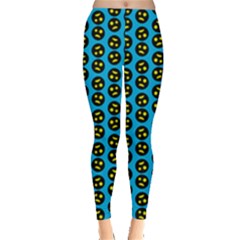 0059 Comic Head Bothered Smiley Pattern Leggings  by DinzDas