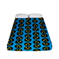 0059 Comic Head Bothered Smiley Pattern Fitted Sheet (full/ Double Size) by DinzDas