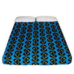 0059 Comic Head Bothered Smiley Pattern Fitted Sheet (california King Size) by DinzDas