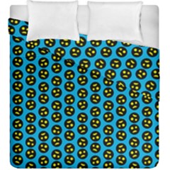 0059 Comic Head Bothered Smiley Pattern Duvet Cover Double Side (king Size) by DinzDas