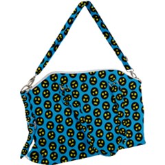 0059 Comic Head Bothered Smiley Pattern Canvas Crossbody Bag by DinzDas