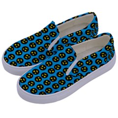 0059 Comic Head Bothered Smiley Pattern Kids  Canvas Slip Ons by DinzDas