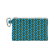 0059 Comic Head Bothered Smiley Pattern Canvas Cosmetic Bag (small) by DinzDas