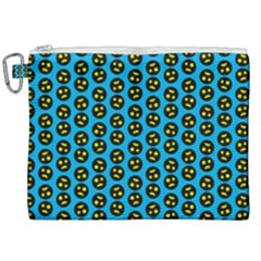 0059 Comic Head Bothered Smiley Pattern Canvas Cosmetic Bag (xxl) by DinzDas