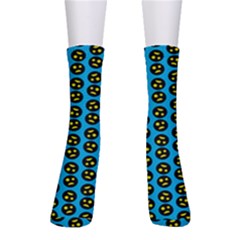 0059 Comic Head Bothered Smiley Pattern Men s Crew Socks by DinzDas